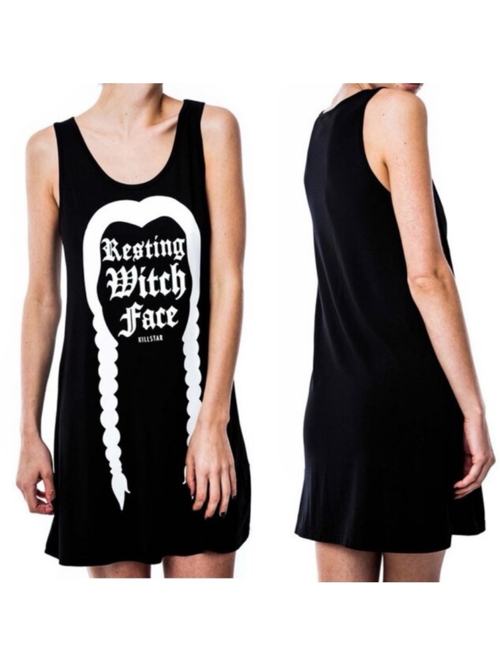 Killstar Resting Witch Face Sleeveless Tank Mini Dress Punk Goth Grunge